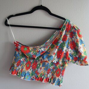 One-Shoulder Floral Top